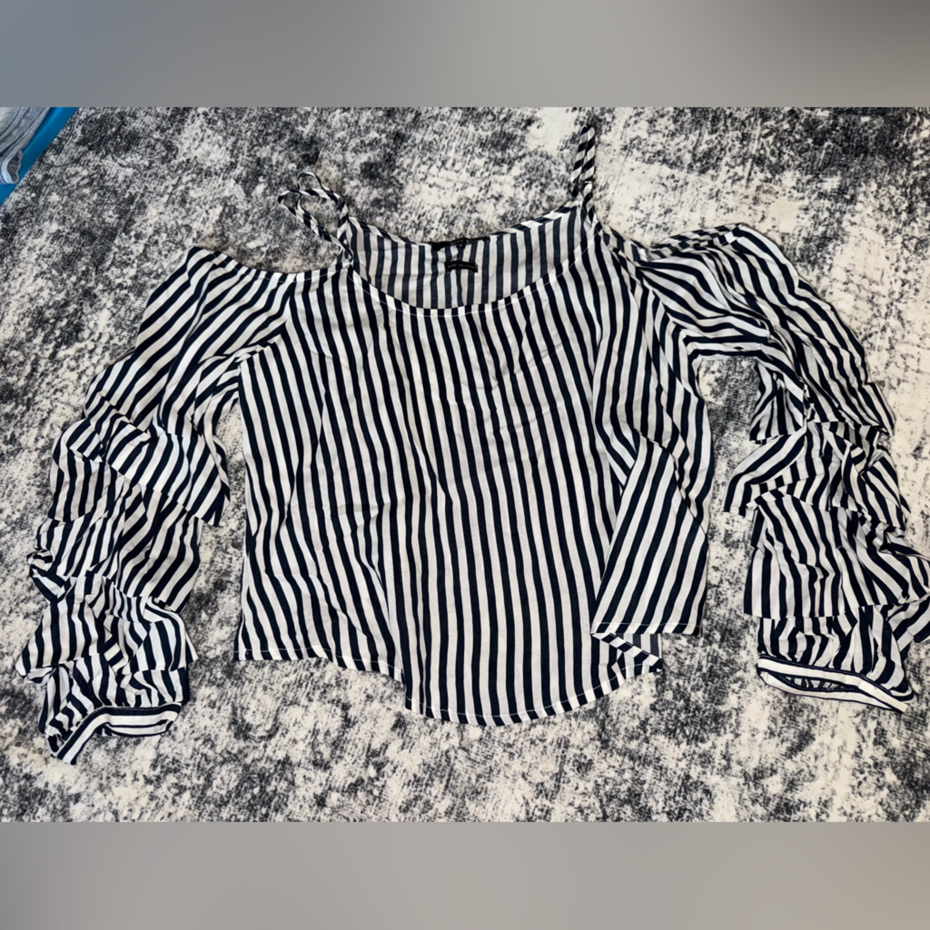 Miss Me Navy And White Striped Top